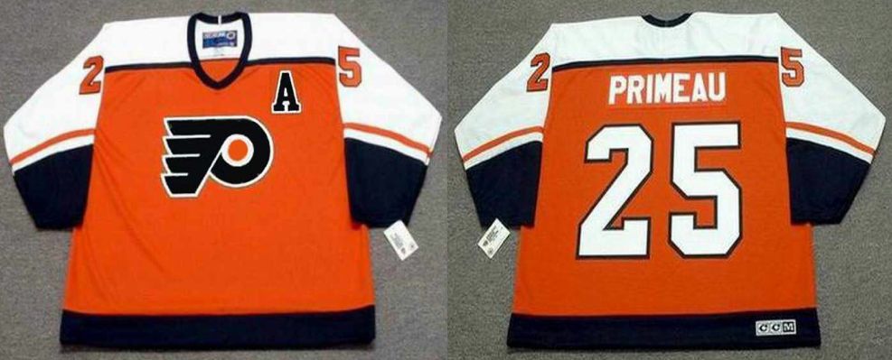 2019 Men Philadelphia Flyers #25 Primeau Orange CCM NHL jerseys1